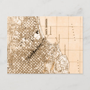 Cartão Postal Papais noeis Barbara vintage map vertical postal