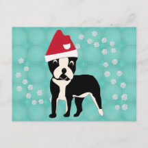 Papais noeis Cartoon Boston Terrier