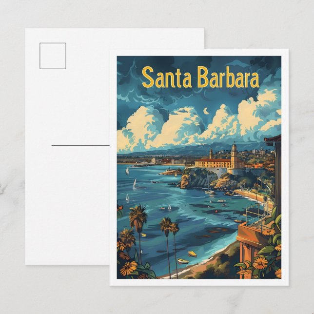 Cartão Postal Papais noeis clássicos Barbara USA Retro Viagens v (Frente/Verso)