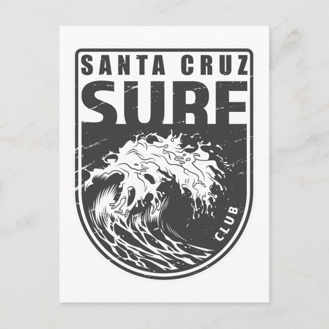 Cartão Postal Papais noeis Cruz Clube Surf California Emblem (Frente)