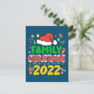 Cartão Postal Papais noeis da Equipe de Natal da Família de 2022