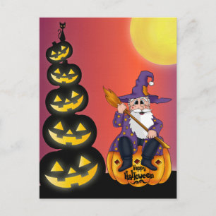 Cartão Postal Papais noeis de abóbora do Halloween 