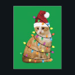 Cartão Postal Papais noeis de Árvore de Natal Engraçados Passos<br><div class="desc">Papais noeis de Árvore de Natal Engraçados Passos de Gato de Natal</div>