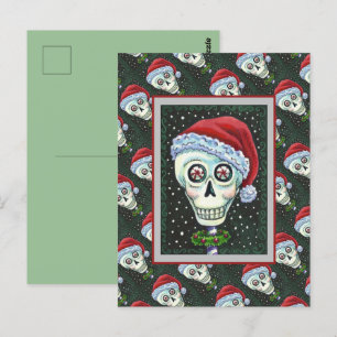 Cartão Postal PAPAIS NOEIS DE CABEÇA DO morto, CHRISTMAS SKELETO