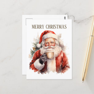 Cartão Postal papais noeis de café de Natal festivos adicionam t