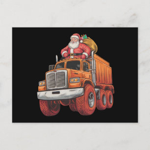 Cartão Postal Papais noeis de Natal Monster Truck Xmas Boys