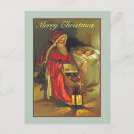 Cartão Postal Papais noeis De Vintage Com Crianças Dormindo Nata