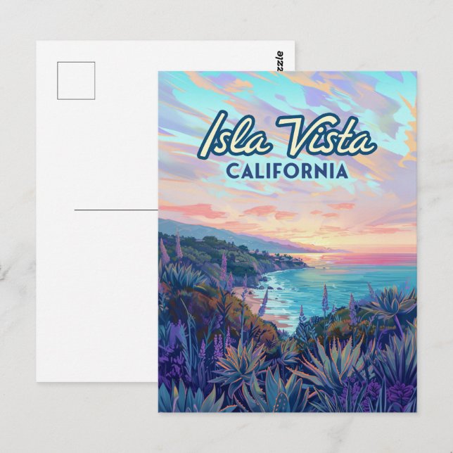 Cartão Postal Papais noeis do Vista California Barbara Goleta Co (Frente/Verso)