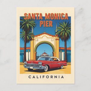 Cartão Postal Papais noeis dos sonhos da Califórnia Monica Pier
