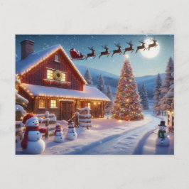 Cartão Postal Papais noeis e renas