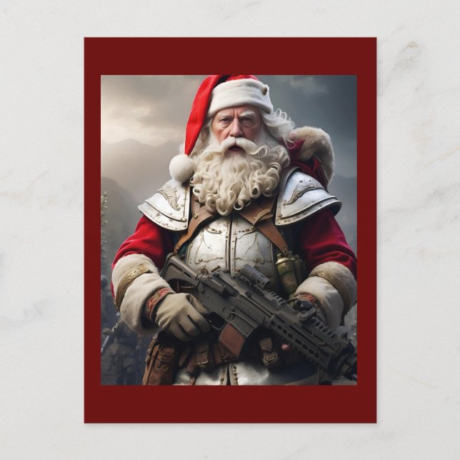 Cartão Postal Papais noeis Encarados Engraçados Lista travessa (Frente)