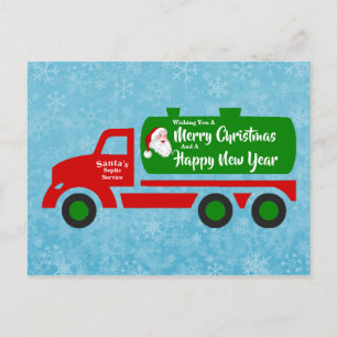 Cartão Postal Papais noeis Engraçados Caminhão de Natal Septic