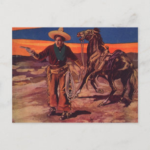 Cartão Postal Papais noeis Fe Cowboy