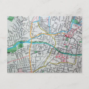 Cartão Postal Papais noeis Fe, NM Vintage Map