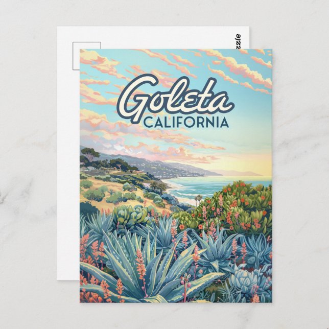 Cartão Postal Papais noeis Goleta California Barbara Isla Vista  (Frente/Verso)