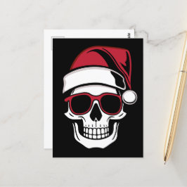 Cartão Postal Papais noeis Gótico do crânio Natal
