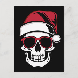 Cartão Postal Papais noeis Gótico do crânio Natal