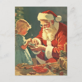 Cartão Postal Papais noeis mágicos da Árvore de Natal