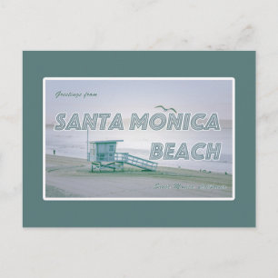 Cartão Postal Papais noeis Monica Beach, Cartão-postal da Calif