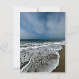 Cartão Postal Papais noeis Monica Beach no outono.