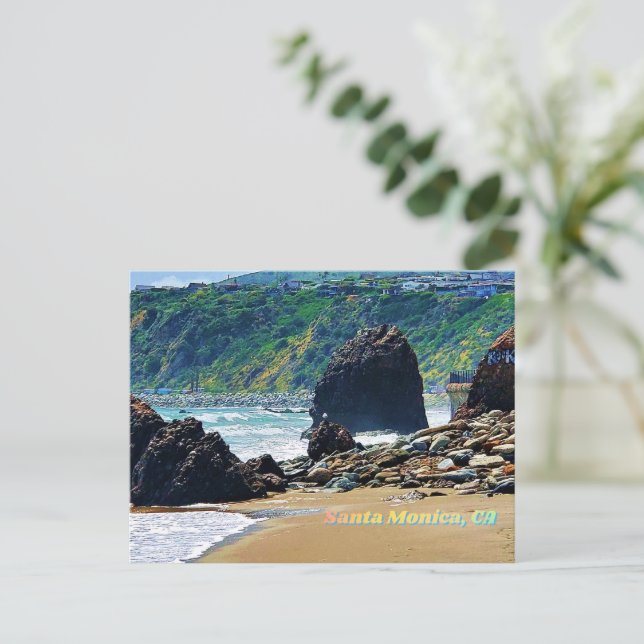 Cartão Postal Papais noeis Monica, CA (Em pé/Frente)