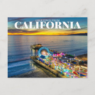 Cartão Postal Papais noeis Monica Pier, CA, EUA