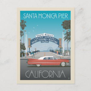 Cartão Postal Papais noeis Monica Pier Califórnia