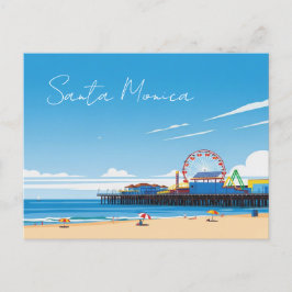 Cartão Postal Papais noeis Monica Pier California Los Angeles