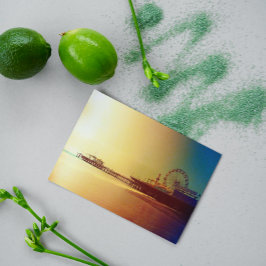 Cartão Postal Papais noeis Monica Pier - Orange Sunrise Photo Ed