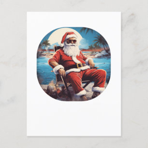 Cartão Postal Papais noeis no Natal do Natal da Praia