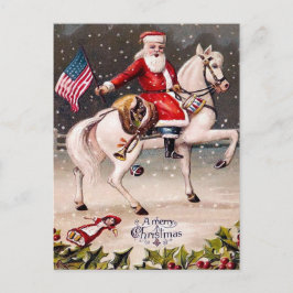 Cartão Postal Papais noeis Patrióticos Vintage