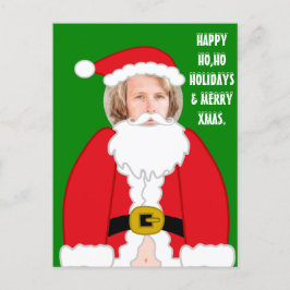 Cartão Postal Papais noeis personalizados e engraçados, rosto de