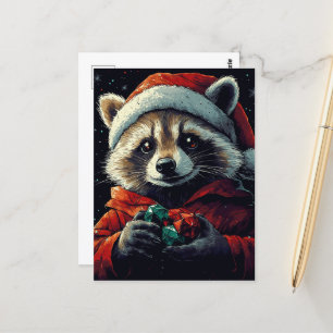 Cartão Postal Papais noeis Raccoon