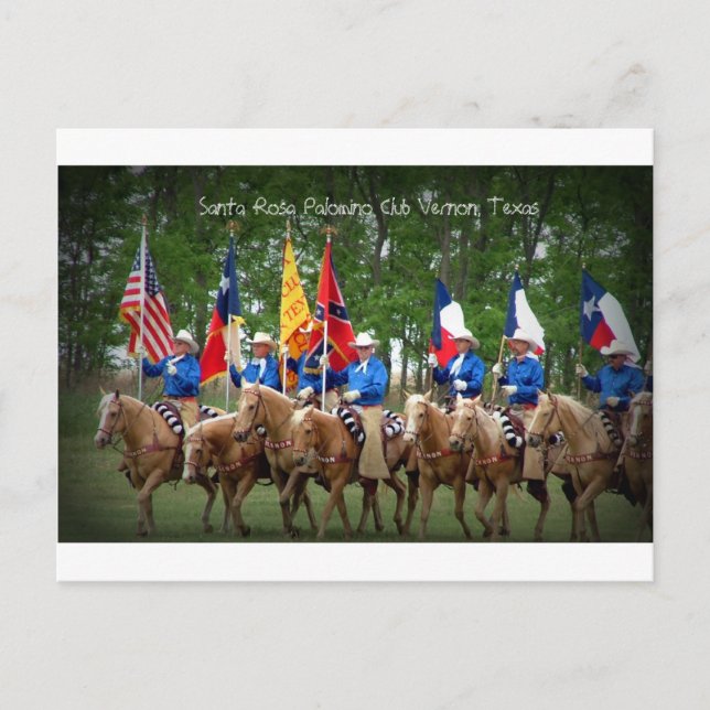 Cartão Postal Papais noeis Rosa Palomino Club Vernon, Texas (Frente)