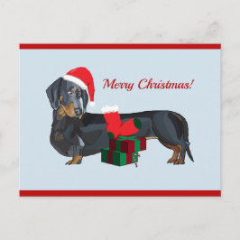 Cartão Postal Papais noeis vazios Dachshund Natal