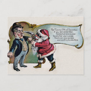 Cartão Postal Papais noeis Vintage com Cartão-Postal de Natal d
