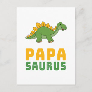 Cartão Postal Papasaurus Dinossauro Estegossauro Dia dos Pais
