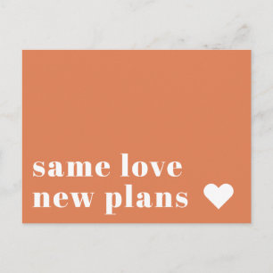 Cartão Postal Papaya Anúncio de adiamento de casamento moderno