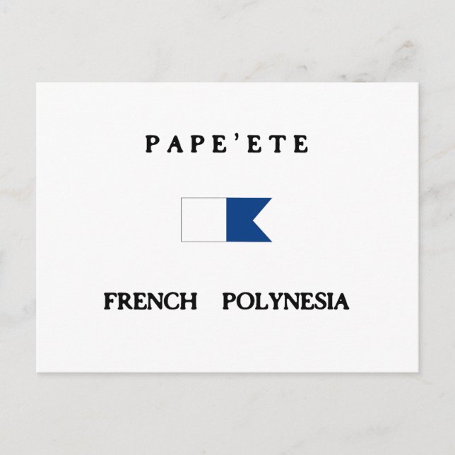 Cartão Postal Pape'ete French Polynesia Alpha Dive Flag (Frente)
