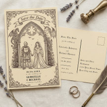 Papel Antigo Sepia Gótico Medieval Salvar a Data