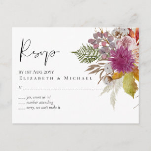 Cartão Postal PAPEL Cinnamon Casamento Fall Florals
