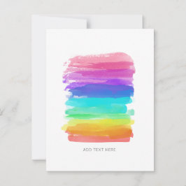 Cartão Postal Papel de carta de Texto Personalizado das Cores do