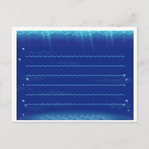 Cartão Postal Papel de carta submarino de folha nova