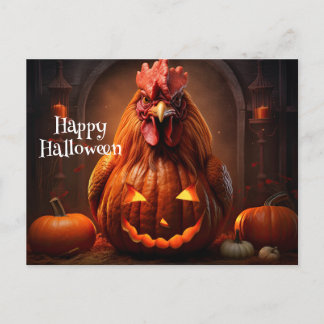 Cartão Postal Papel de Fazenda de Pumpkin no Galo Feliz de Hallo
