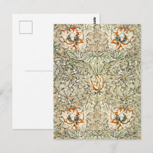 Cartão Postal Papel de Parede Floral de Madressilva de William M
