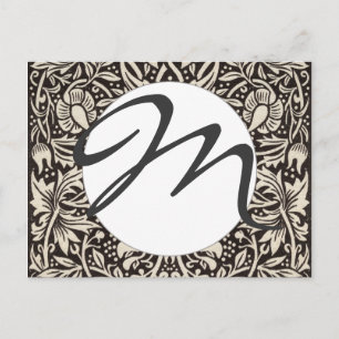 Cartão Postal Papel de parede floral narciso William Morris