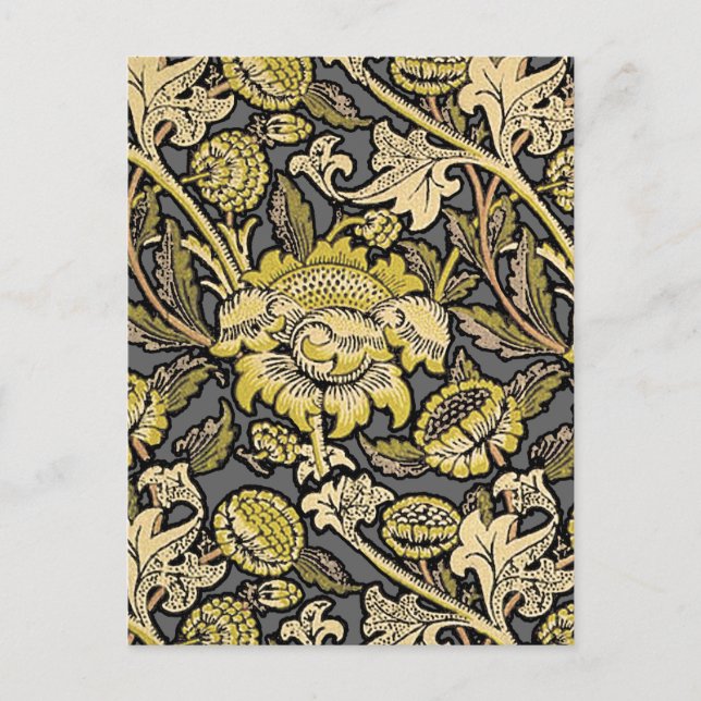 Cartão Postal Papel de parede floral William Morris Wey (Frente)
