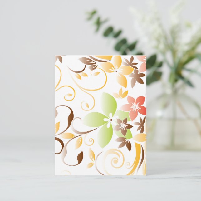 Cartão Postal Papel de parede flores 5 (Em pé/Frente)