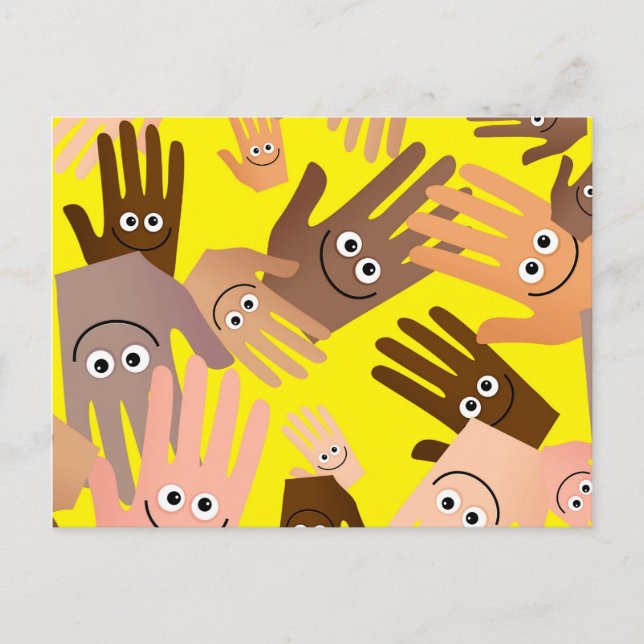 Cartão Postal Papel de Parede Mãos Felizes (Frente)
