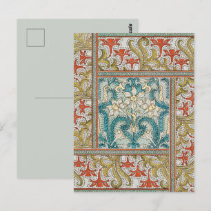 Cartão Postal Papel de parede para flores Daffodil chintz art no